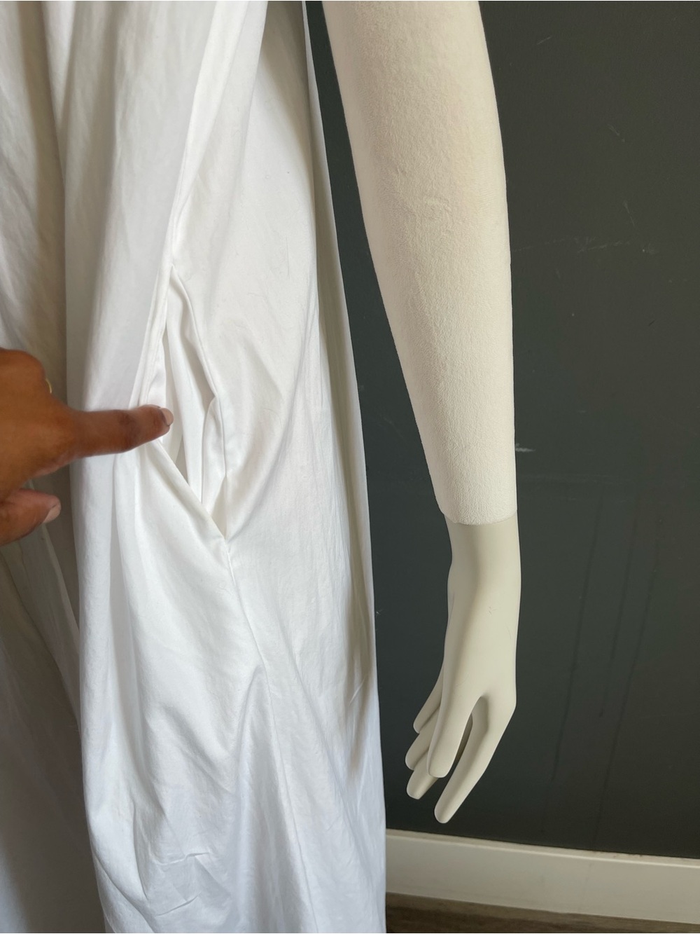Banana Republic White Cotton Poplin Oversized Resort Trapeze Maxi Shirtdress M/L - Picture 5 of 11